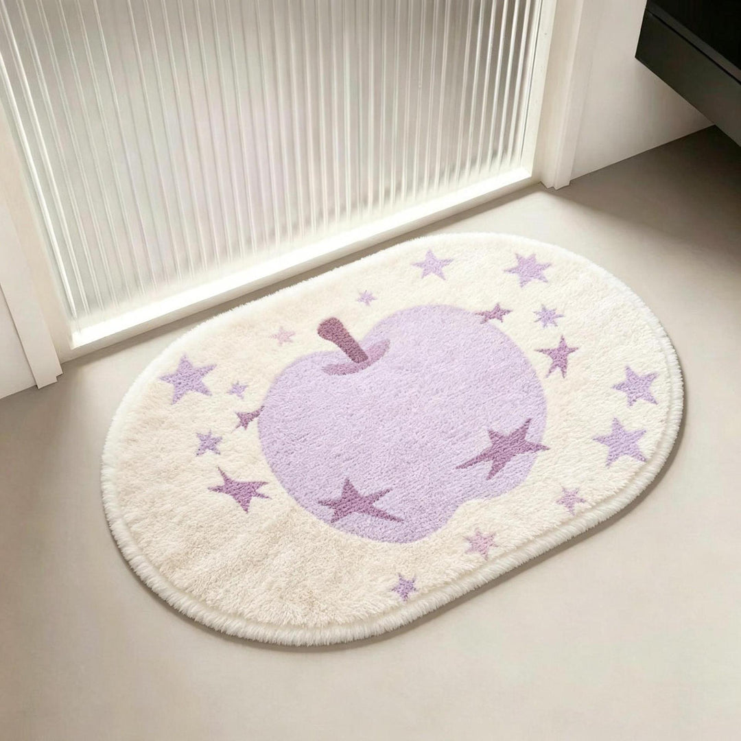 Speelse appel-thema pluchen vloerkleed