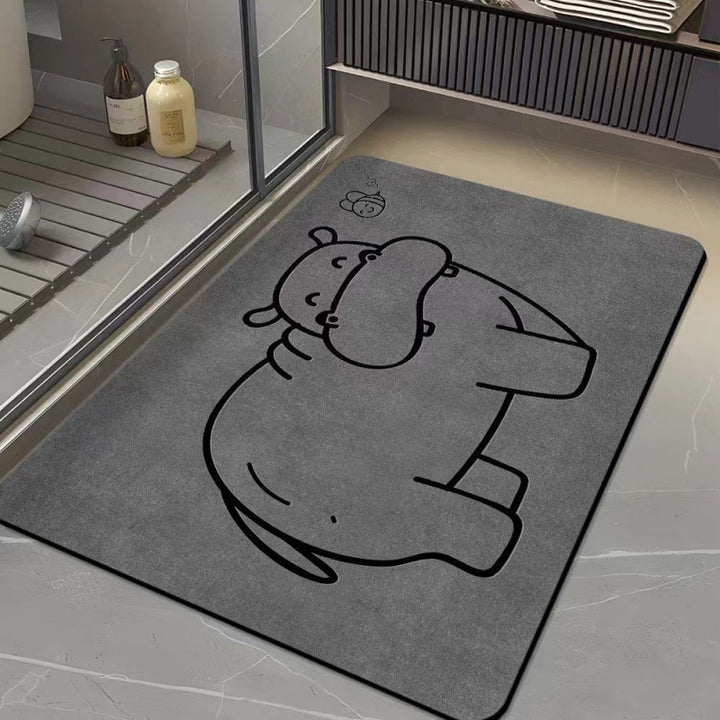 Cartoon Nijlpaard Badmat