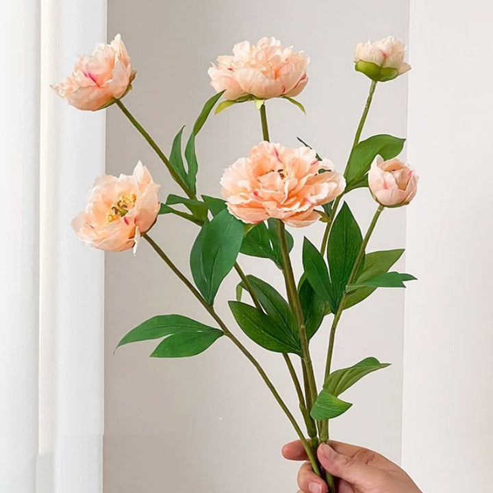 Realistische Pioenrozen Bloemensteel