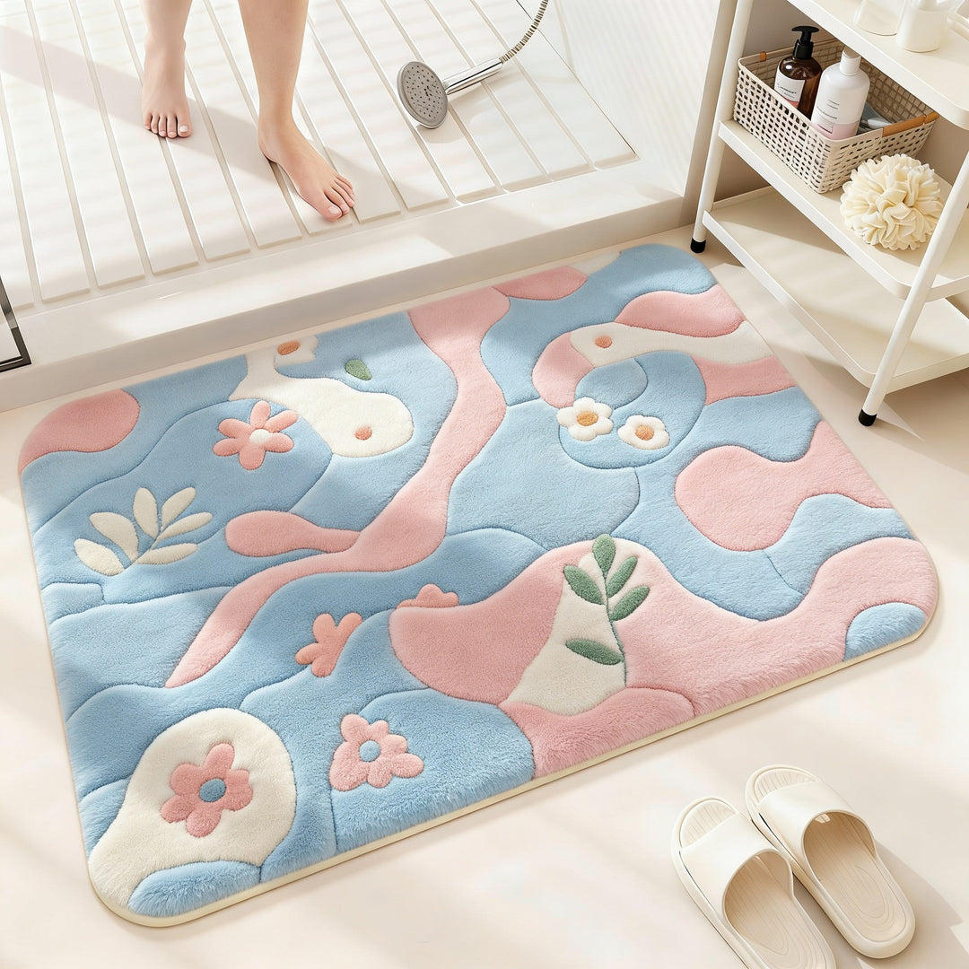 Bloemenpatroon Badmat