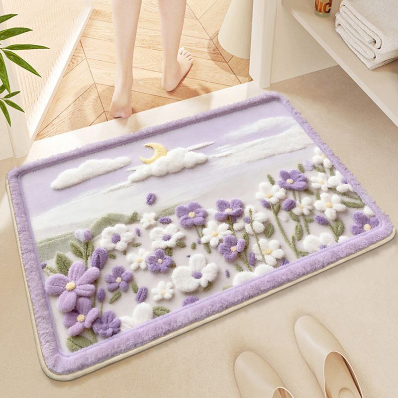 Decoratieve Bloemige Badmat