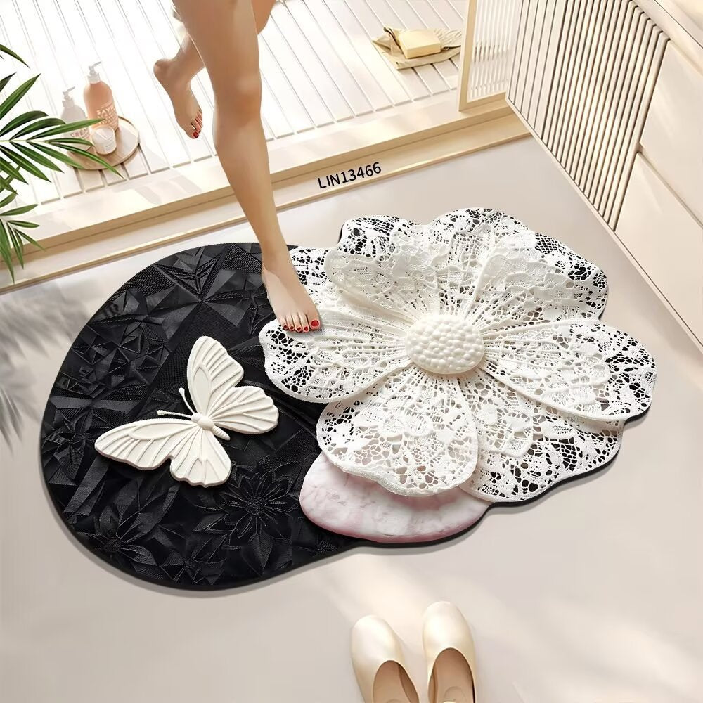 Decoratieve Bloemige Badmat