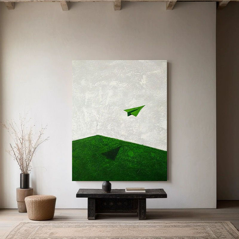 Abstract Papier Vliegtuig Canvas Kunstwerk