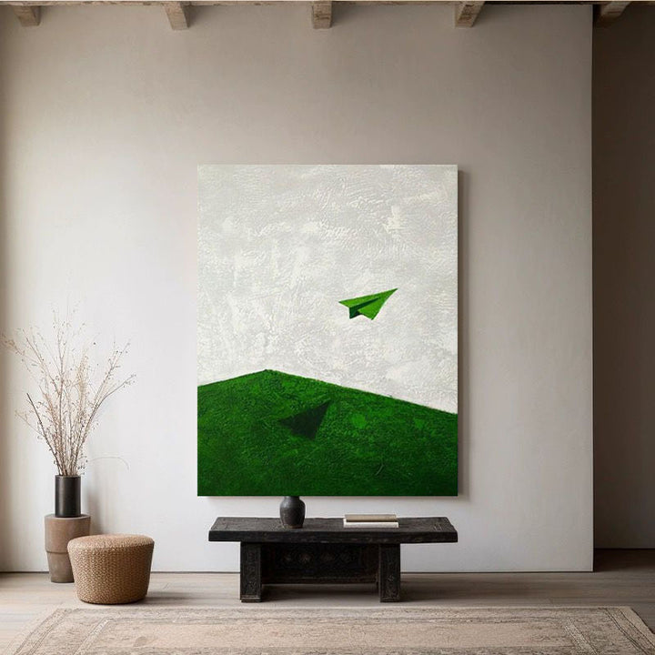 Abstract Papier Vliegtuig Canvas Kunstwerk