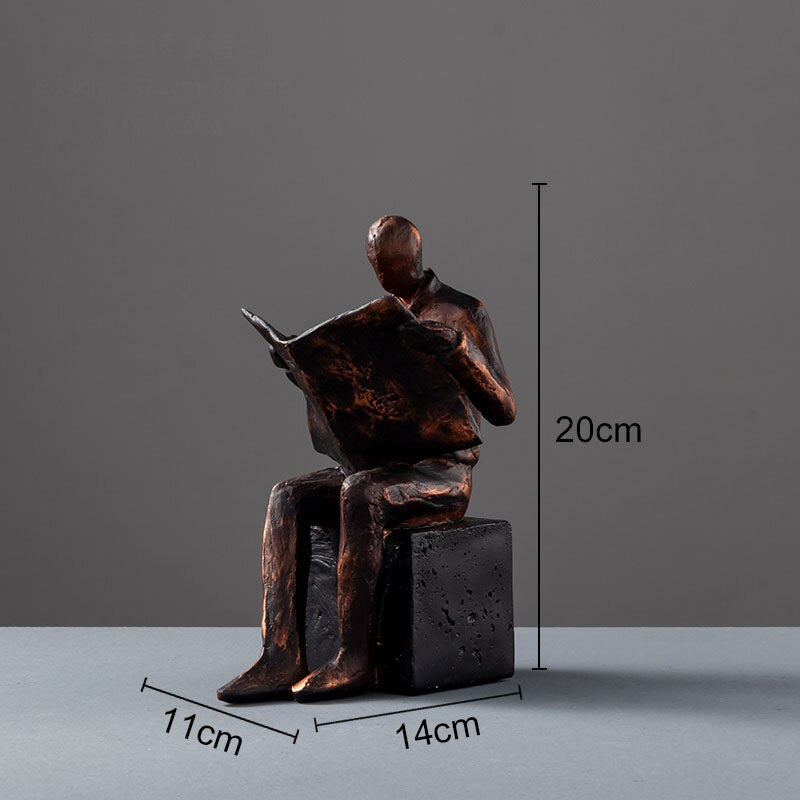 Reader Skulptur Boekstandaard Boeksteun Abstracte Figuren Hars Beeld Bureau Decoratie Figuren Beeldje Scandinavisch Thuis Decor