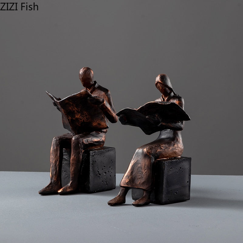 Reader Skulptur Boekstandaard Boeksteun Abstracte Figuren Hars Beeld Bureau Decoratie Figuren Beeldje Scandinavisch Thuis Decor
