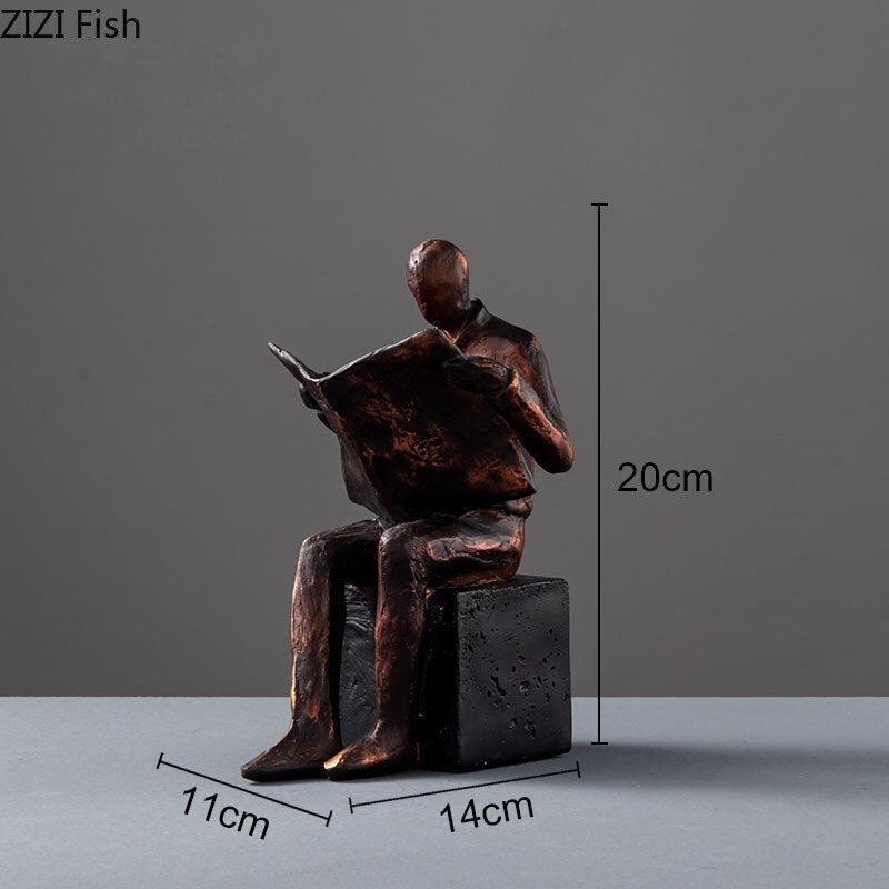 Reader Skulptur Boekstandaard Boeksteun Abstracte Figuren Hars Beeld Bureau Decoratie Figuren Beeldje Scandinavisch Thuis Decor