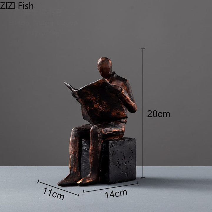Reader Skulptur Boekstandaard Boeksteun Abstracte Figuren Hars Beeld Bureau Decoratie Figuren Beeldje Scandinavisch Thuis Decor