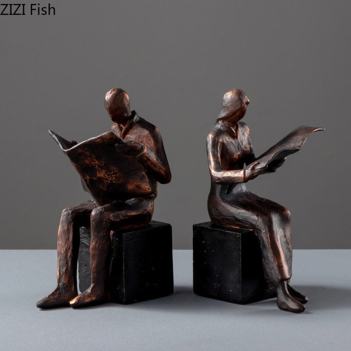 Reader Skulptur Boekstandaard Boeksteun Abstracte Figuren Hars Beeld Bureau Decoratie Figuren Beeldje Scandinavisch Thuis Decor