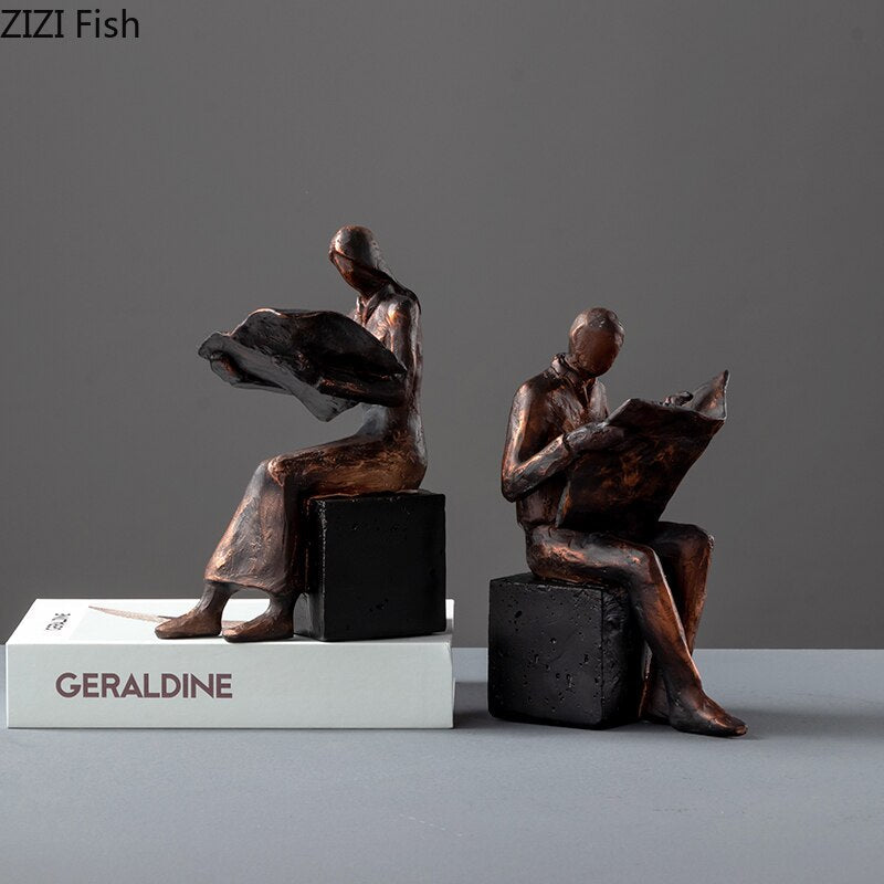 Reader Skulptur Boekstandaard Boeksteun Abstracte Figuren Hars Beeld Bureau Decoratie Figuren Beeldje Scandinavisch Thuis Decor
