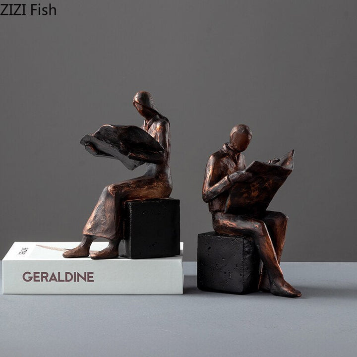 Reader Skulptur Boekstandaard Boeksteun Abstracte Figuren Hars Beeld Bureau Decoratie Figuren Beeldje Scandinavisch Thuis Decor