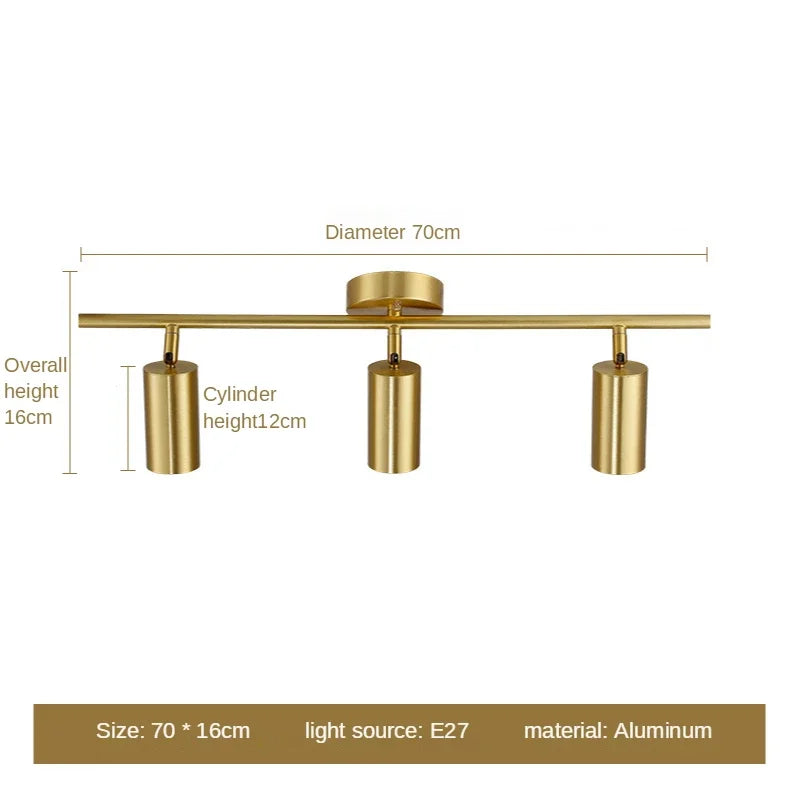 Moderne Gouden Spotlight Plafondlamp – Nordic Minimalistische E27 LED Licht voor Woonkamer, Slaapkamer en Keuken