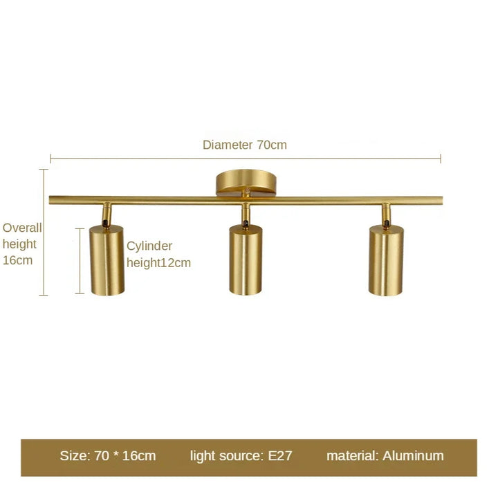 Moderne Gouden Spotlight Plafondlamp – Nordic Minimalistische E27 LED Licht voor Woonkamer, Slaapkamer en Keuken