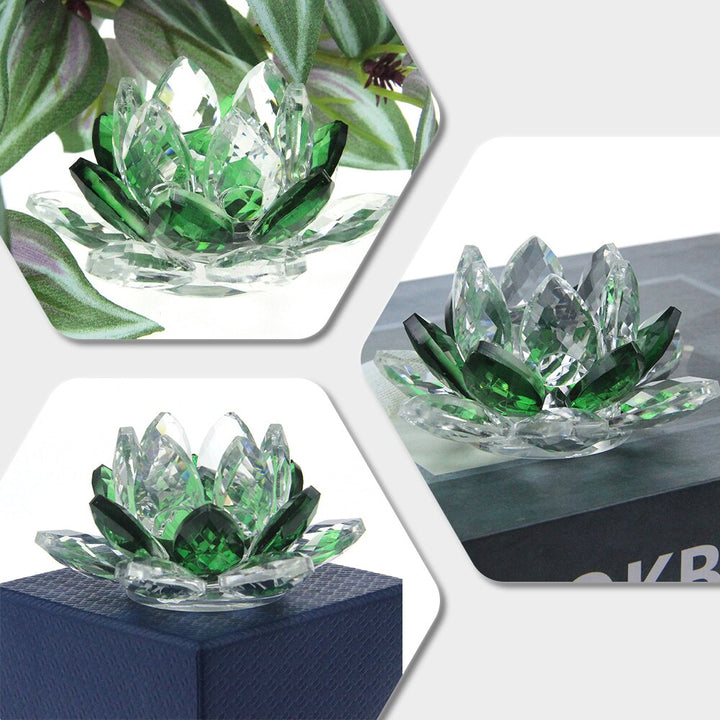 Kristall Lotusbloem Handwerk Glas Briefgewicht Huis Decoratie Ornamenten Figuren Huis Huwelijk Feest Decor Geschenken Souvenir
