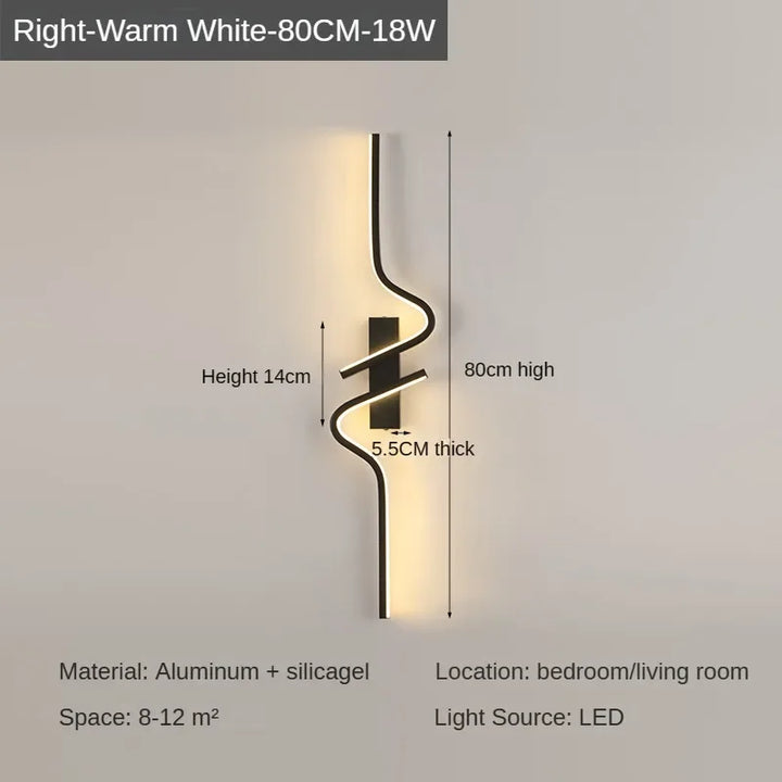 Moderne Minimalistische Strepen LED Wandlamp Slaapkamer Verlichting voor Nachttafel Wandlamp LED Licht Woonkamer TV Sofa Achtergrond Wandlamp