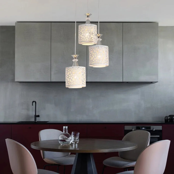 Moderner Witte Kristallen Hanglamp – Ingebouwde Plafondlamp met LED-lampen voor Slaapkamer, Woonkamer, Keuken en Trappen
