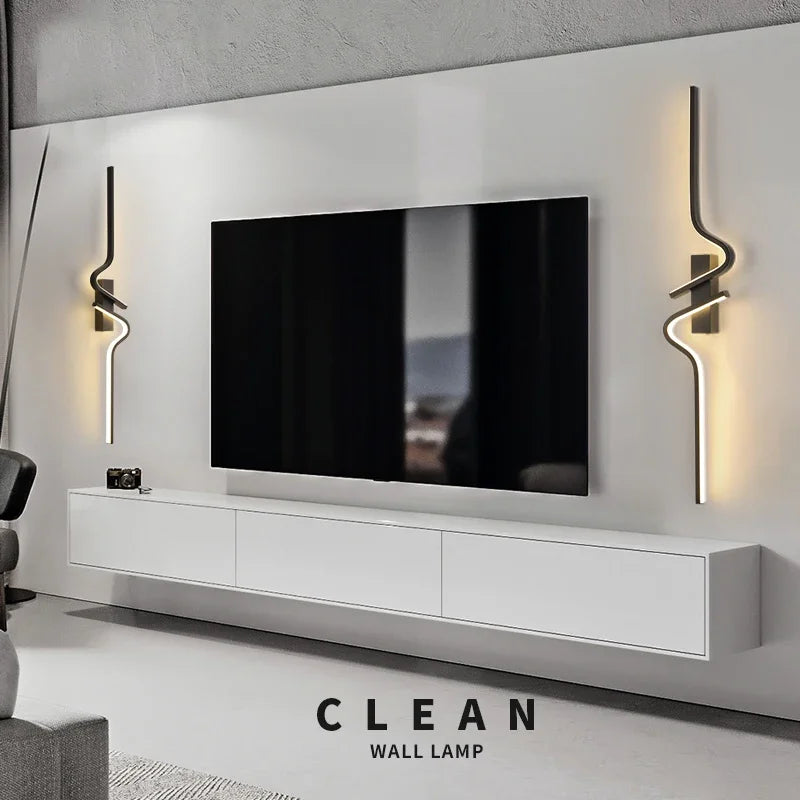 Moderne Minimalistische Strepen LED Wandlamp Slaapkamer Verlichting voor Nachttafel Wandlamp LED Licht Woonkamer TV Sofa Achtergrond Wandlamp