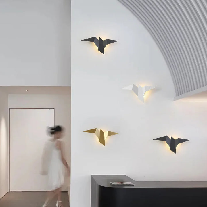 Nordic LED Vogel Wandlamp – moderne wandverlichting voor slaapkamer, woonkamer, trappen en nachtkastje – omhoog & omlaag verlichting, ijzeren kap, netvoeding