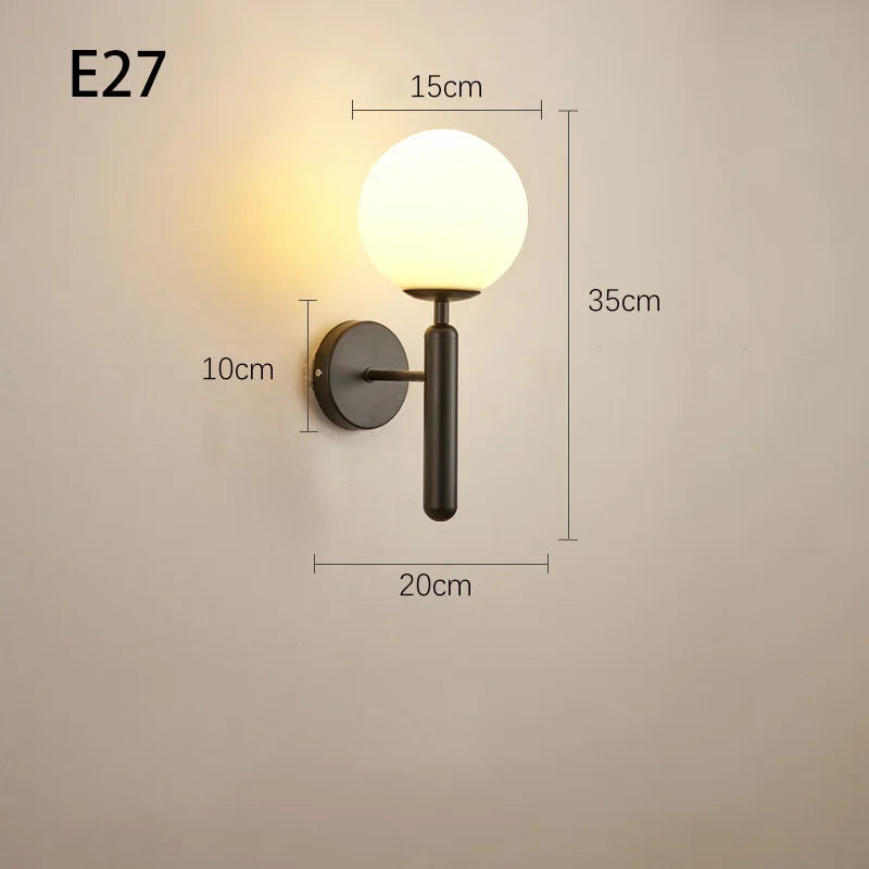 Moderne LED Wandlamp – Interieur Wandlamp voor Hotel, Badkamer, Slaapkamer, Woonkamer, Hal & Gang, E27 Drie-Kleur Verstelbaar, AC Aangedreven