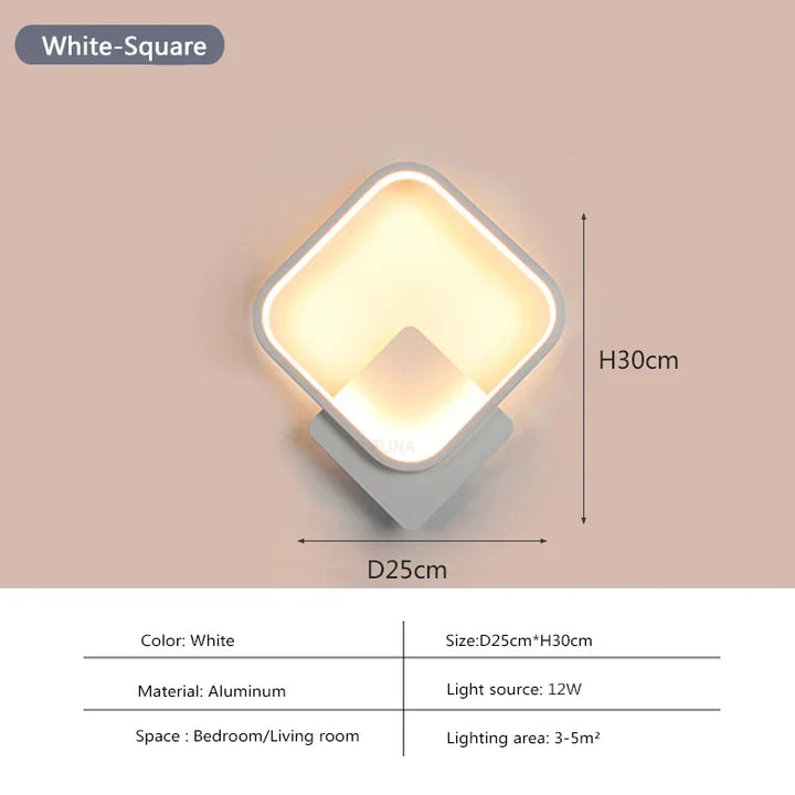 Moderne LED Wandlamp - Ronde Wandlamp voor Slaapkamer, Woonkamer, Hal en Kantoor