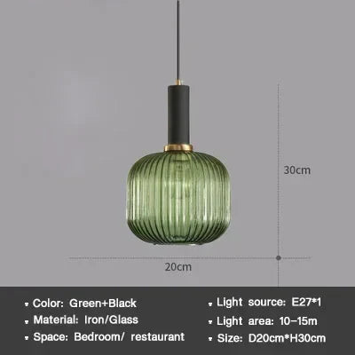 Moderne Nordic Glazen Hanglamp – Enkele Kop LED Hanglamp voor Eetkamer, Slaapkamer, Café en Studie – Wit, Groen, Cognac & meer