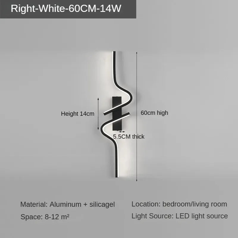 Moderne Minimalistische Strepen LED Wandlamp Slaapkamer Verlichting voor Nachttafel Wandlamp LED Licht Woonkamer TV Sofa Achtergrond Wandlamp