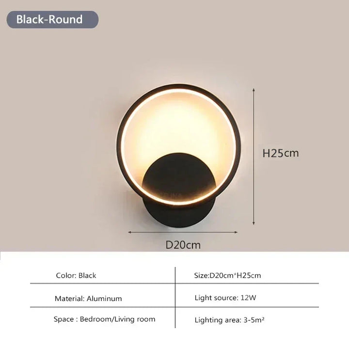 Moderne LED Wandlamp - Ronde Wandlamp voor Slaapkamer, Woonkamer, Hal en Kantoor
