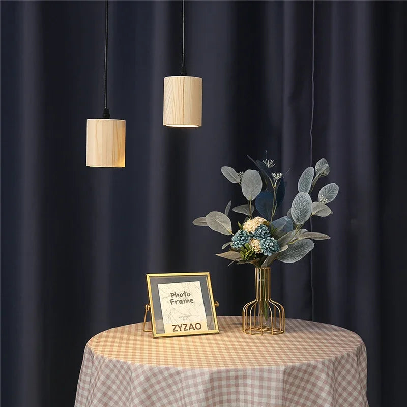 Moderne houten hanglamp - Nordic stijl massief houten lamp voor woonkamer, slaapkamer, bar en restaurant, E27 lampvoet