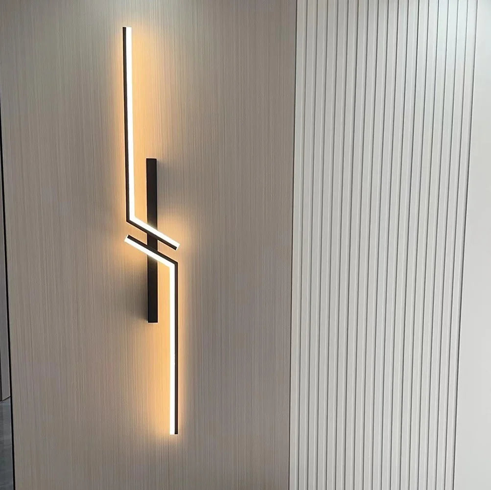 Moderne dimbare LED wandlamp - Afstandsbediening minimalistische wandlamp voor slaapkamer, woonkamer en TV-achtergrond