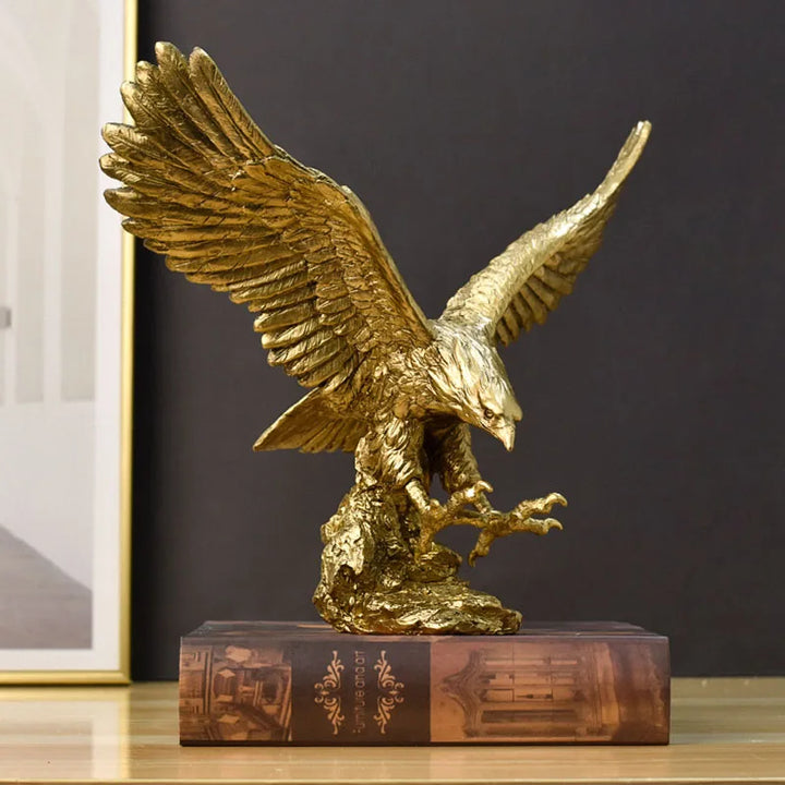 Harz Gouden Adelaar Standbeeld Kunst Dier Model Collectie Ornament Thuis Kantoor Bureau Feng Shui Decor Figuren eenvoudig