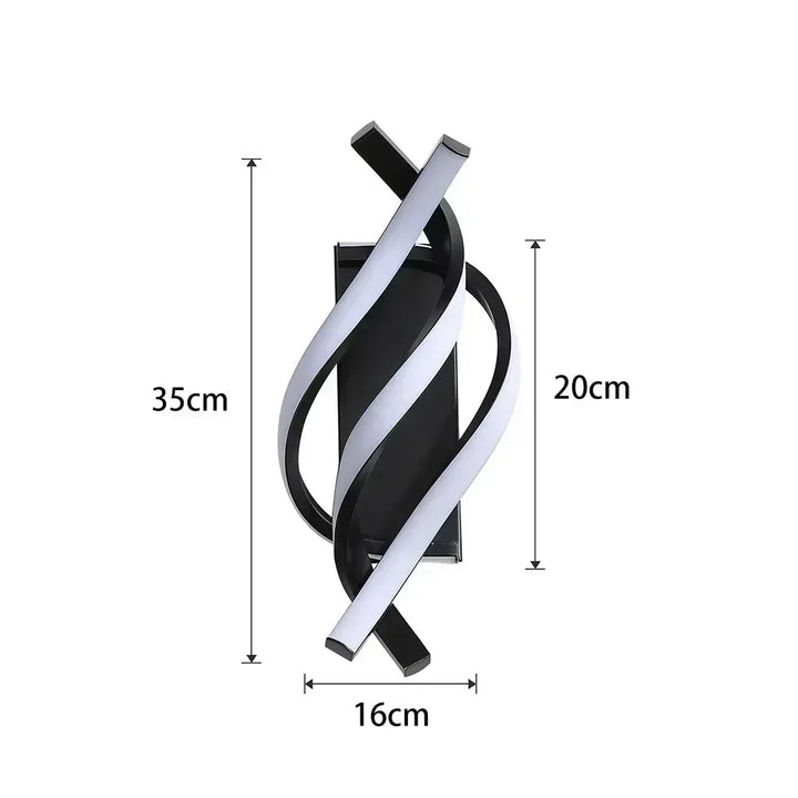 Moderne LED Wandlamp – Gebogen Spiraal Ontwerp Wandlamp voor Woonkamer, Slaapkamer, Gang en Huisdecor