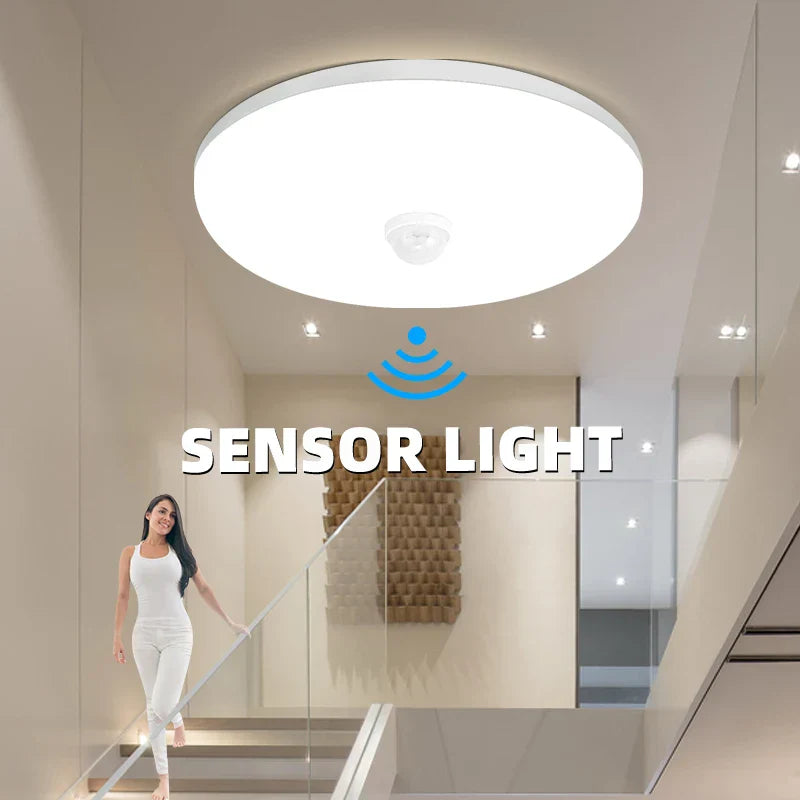 LED PIR bewegingssensor plafondlamp - moderne verlichting voor slaapkamer, woonkamer, trappenverlichting