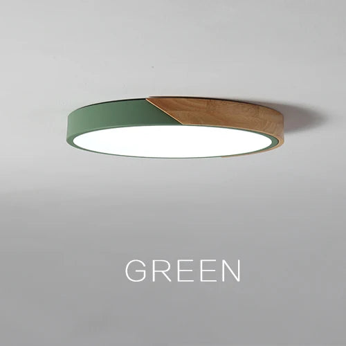 Moderne LED plafondlamp - Ultra-dunne houten verlichting met afstandsbediening voor woonkamer, balkon en woondecoratie