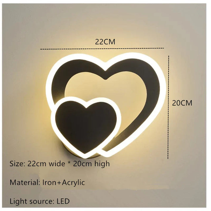 Moderne LED Hartvormige Wandlamp