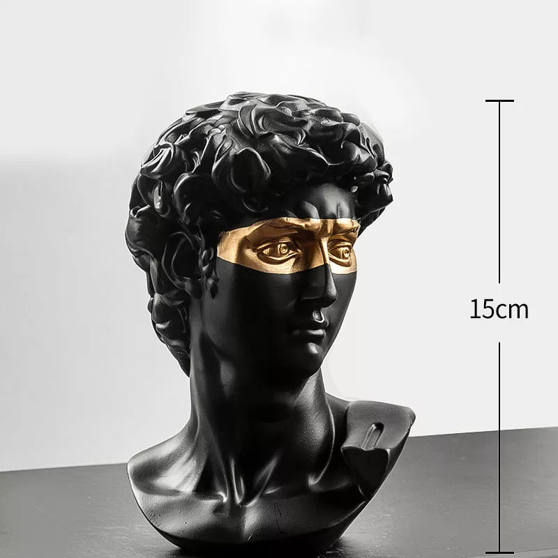 Standbeelden voor decoratie, 15 cm, David, salontafel, woondecoratie, ornamenten, buste van een kamer van gips, witte hars, decoratieve kunstattributen