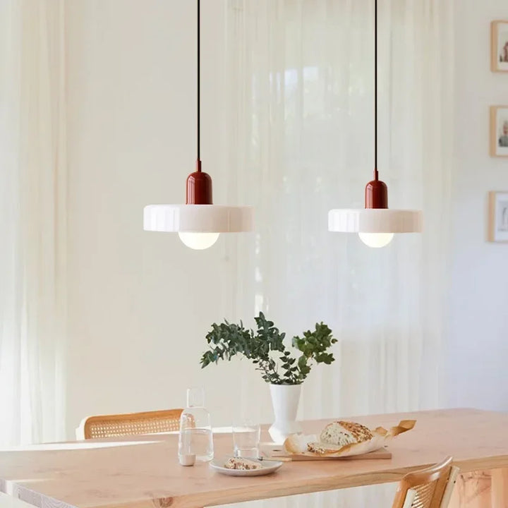 Nordic Glas Pendellicht – Moderne LED Hanglamp voor Woonkamer, Slaapkamer, Eetkamer en Bar, 3 Snoep Kleuren