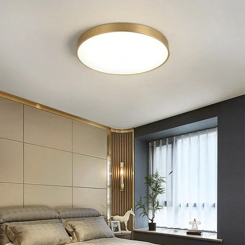 Moderne LED Haloge plafonnière lampen - Eenvoudige gouden ronde
