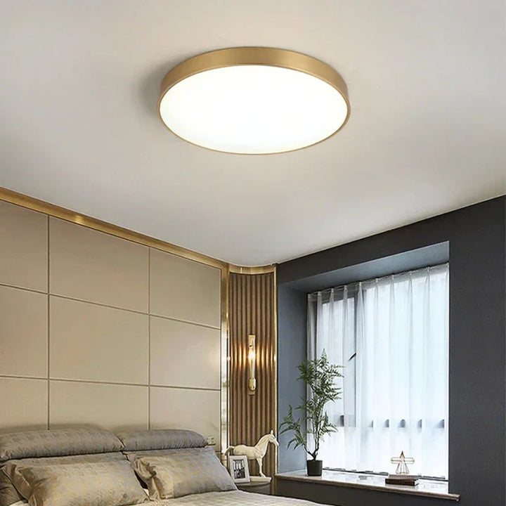 Moderne LED Haloge plafonnière lampen - Eenvoudige gouden ronde