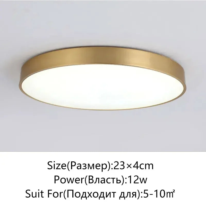 Moderne LED Haloge plafonnière lampen - Eenvoudige gouden ronde