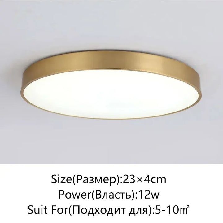 Moderne LED Haloge plafonnière lampen - Eenvoudige gouden ronde