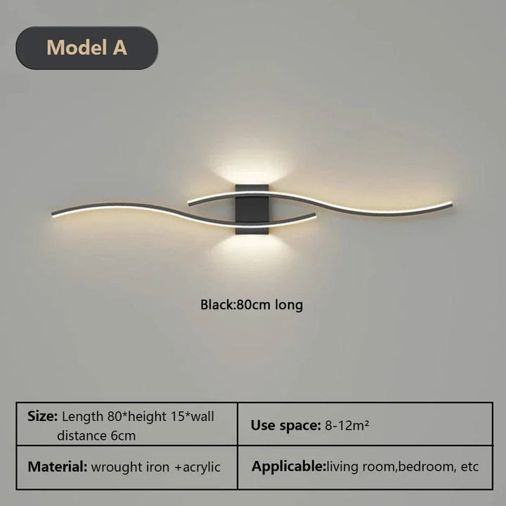 Moderne LED Wandlamp - Zwarte, witte en gouden wandlamp voor woonkamer, slaapkamer, nachtkastje en decoratieve verlichting