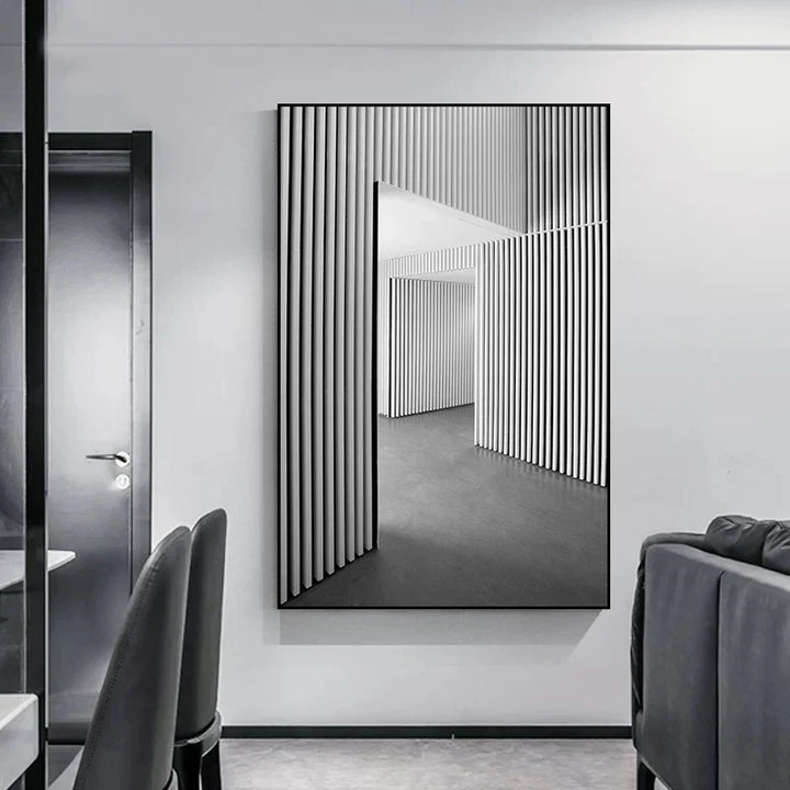 Minimalistische abstracte architectonische wandkunst Fijne kunst canvasprints Posters afbeeldingen voor moderne woonappartement woonkamer kantoor decor