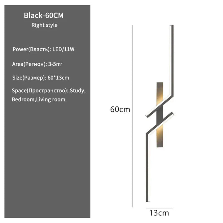 Moderne Creatieve Streep LED Wandlamp Minimalistische Slaapkamer Nachtkastje Wandlamp LED Lichten Woonkamer TV Bank Achtergrond Wandlamp