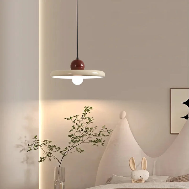Nordic Cream Vliegen Schotel Hanglamp – Moderne LED-Lamp voor woonkamer, slaapkamer en restaurant, 20/30cm