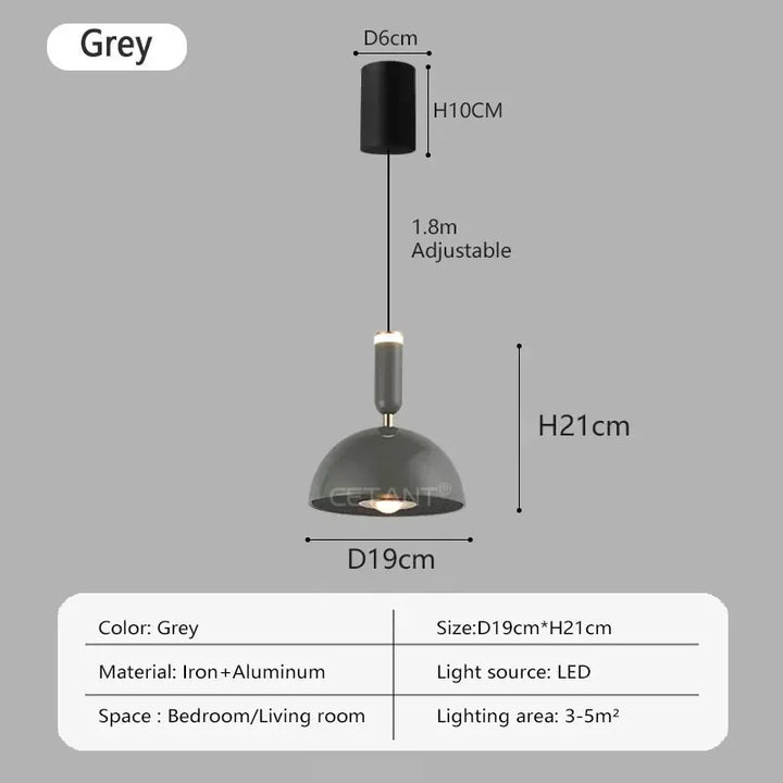 Noordse hoogteverstelbare LED hanglamp - Moderne ijzeren hanglamp voor slaapkamer, woonkamer, studeerkamer en bar (verstelbare hoogte, warm licht)