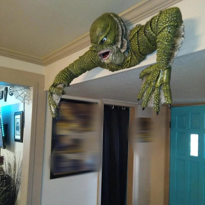 Kreatur The Black Lagoon Grab Sculpturen Figur Tuinbouw Buitenornamenten Monster Standbeeld Man Halloween Decoratie