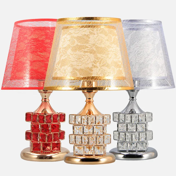 Moderne Kristall Tafellamp – Europese stijl luxe lamp voor huwelijkscadeau-ideeën, schattige slaapkamer en woondecoratie