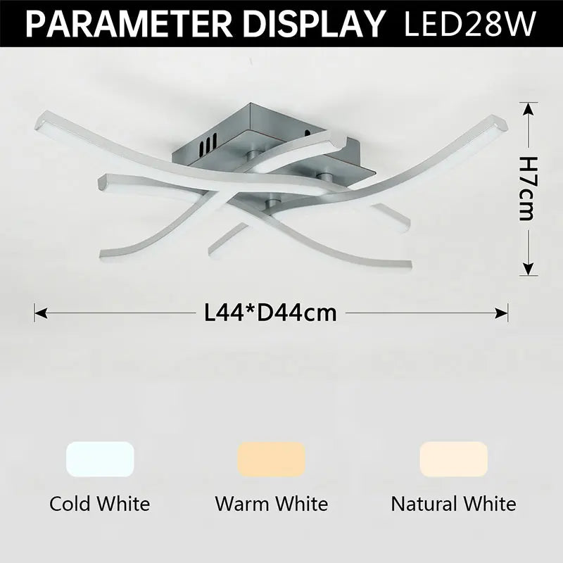 Moderne LED plafondlamp voor woonkamer, eetkamer, slaapkamer en balkon