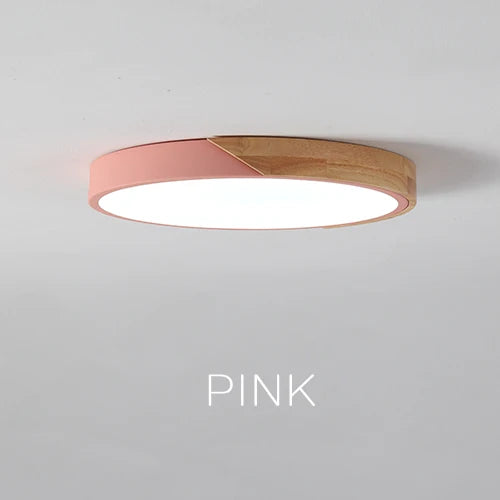 Moderne LED plafondlamp - Ultra-dunne houten verlichting met afstandsbediening voor woonkamer, balkon en woondecoratie