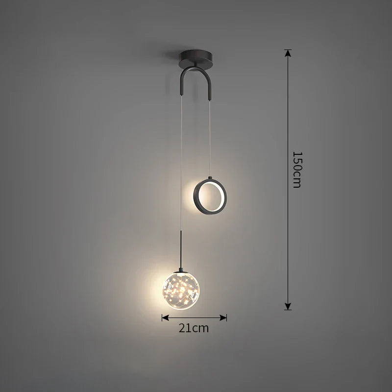 Moderne LED pendelstuk – 2-weg binnenhanglamp voor woonkamer, slaapkamer, eettafel met instelbare 3 lichtkleuren